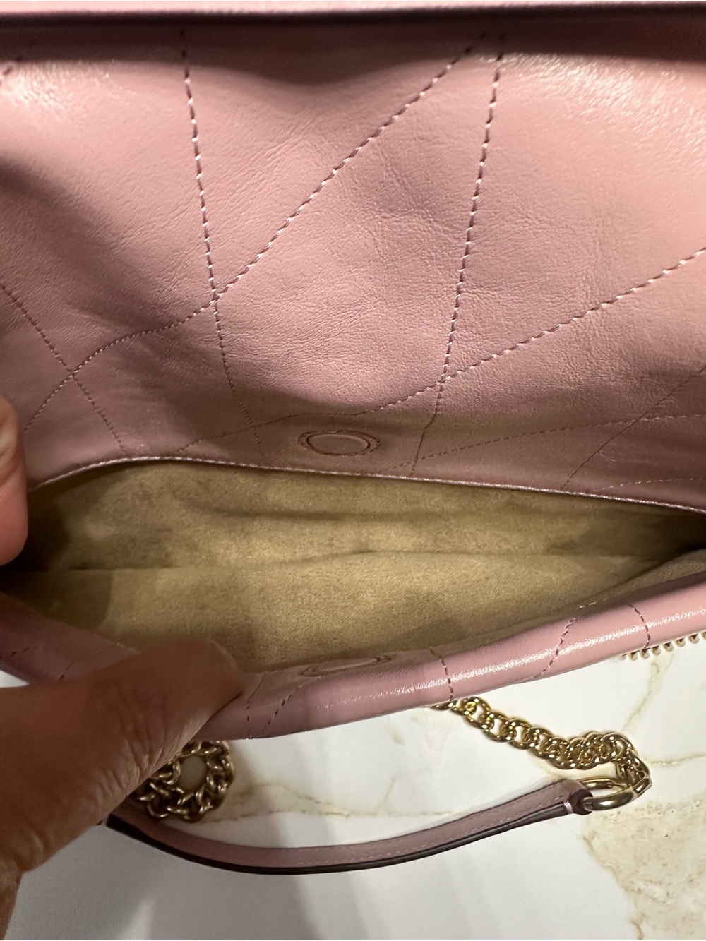 Coach Elodie Quilted Leather Crossbody Bag- Carnation Pink; Style CCZ62 - Picture 5 of 11